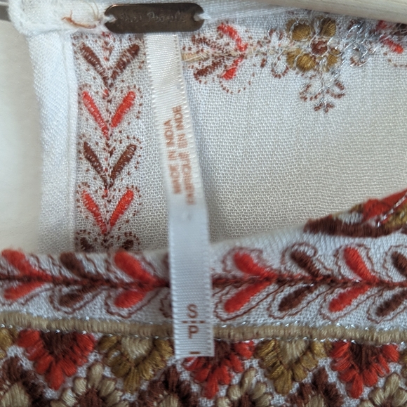 White and Orange Embroidered Dress - Picture 14 of 14